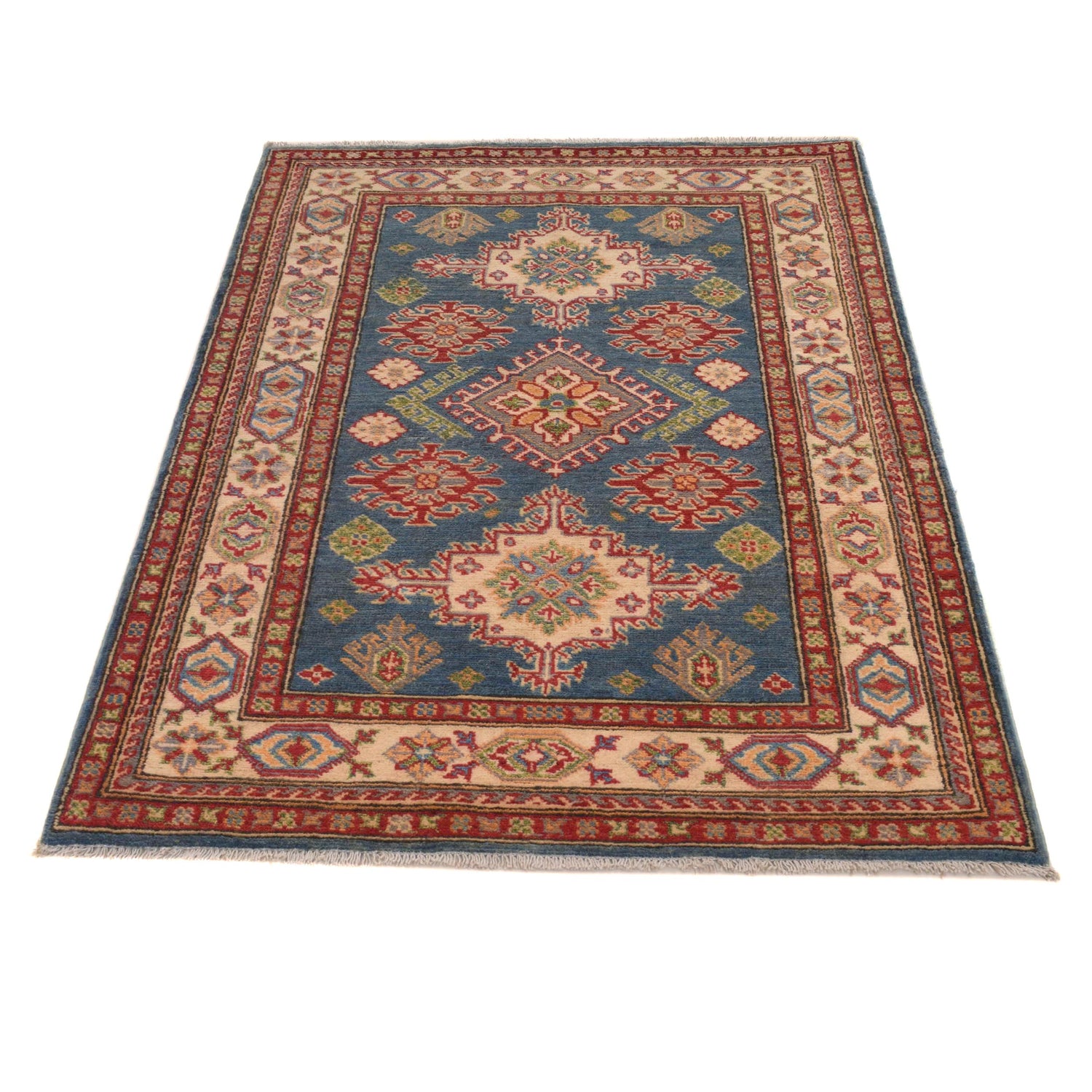 Blue Color Kazak Rug 3' 3" x 5' 0" (ft)- No. B34624