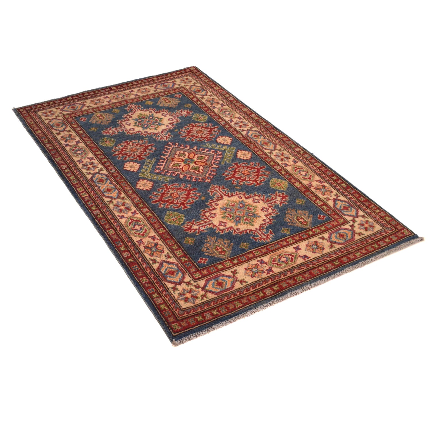 Blue Color Kazak Rug 3' 3" x 5' 0" (ft)- No. B34624