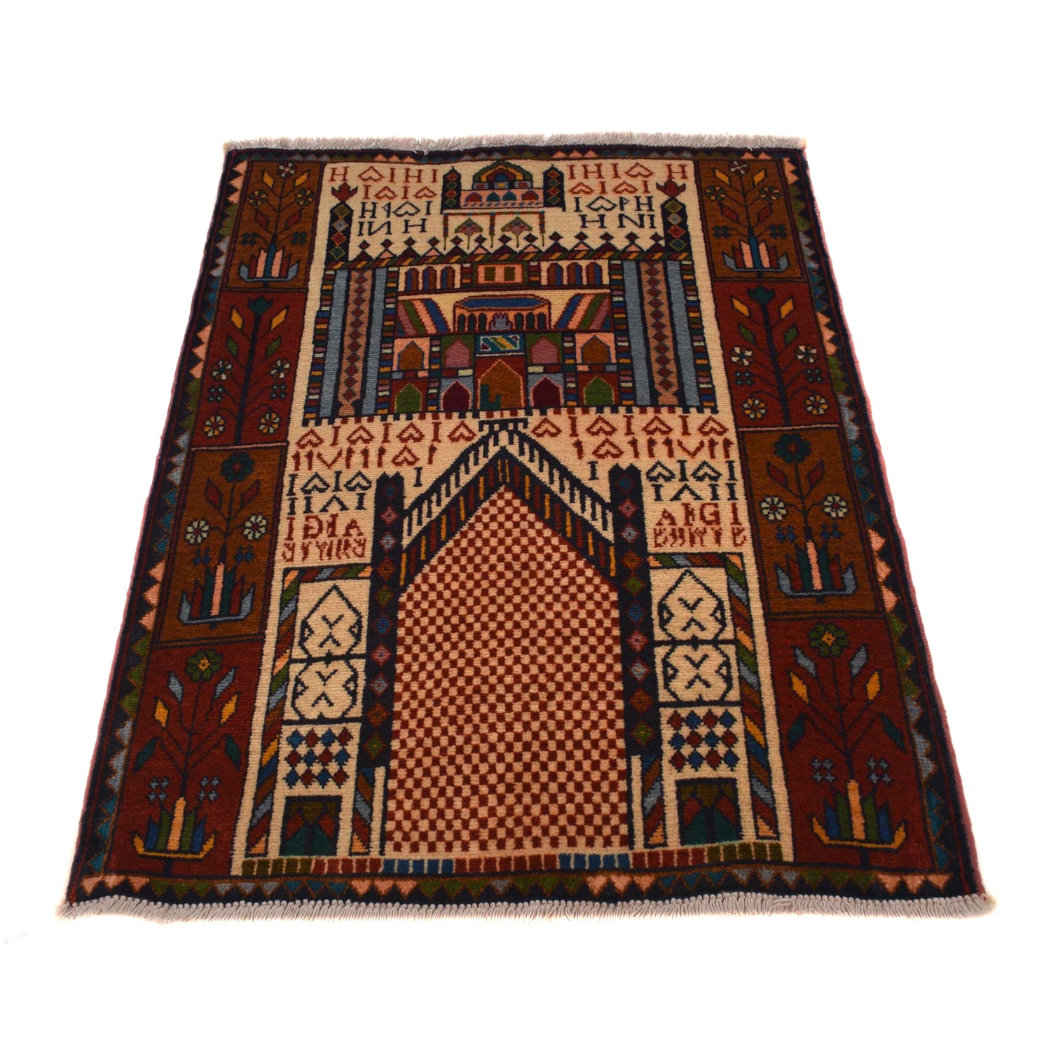 Handmade Prayer Rug 2' 9" x 3' 11" (ft) - No. B34626