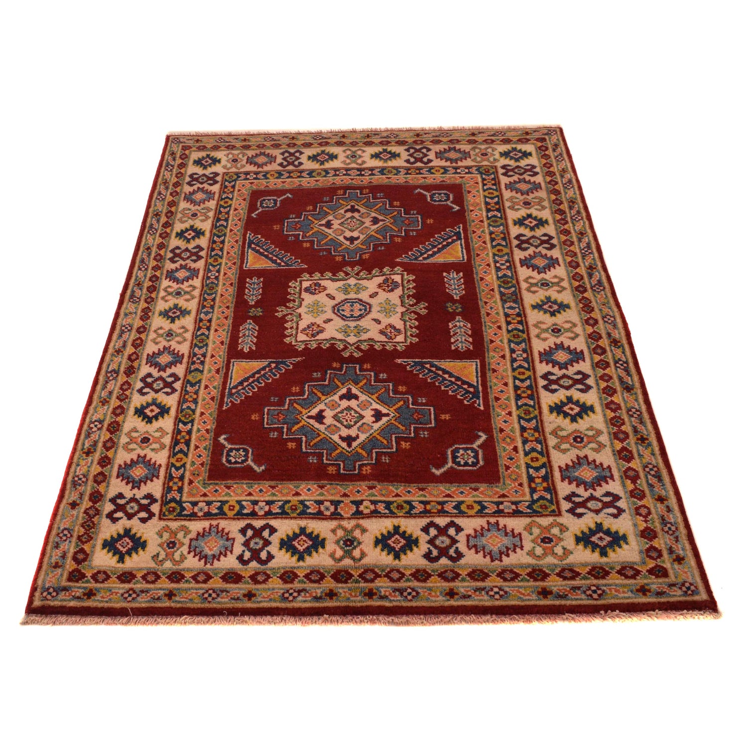 Red Color Kazak Rug 3' 4" x 5' 0" (ft)- No. B34661