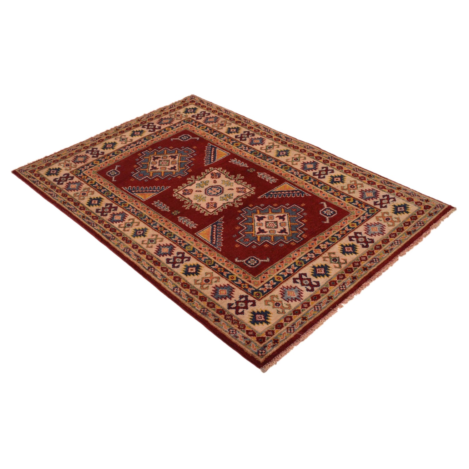 Red Color Kazak Rug 3' 4" x 5' 0" (ft)- No. B34661