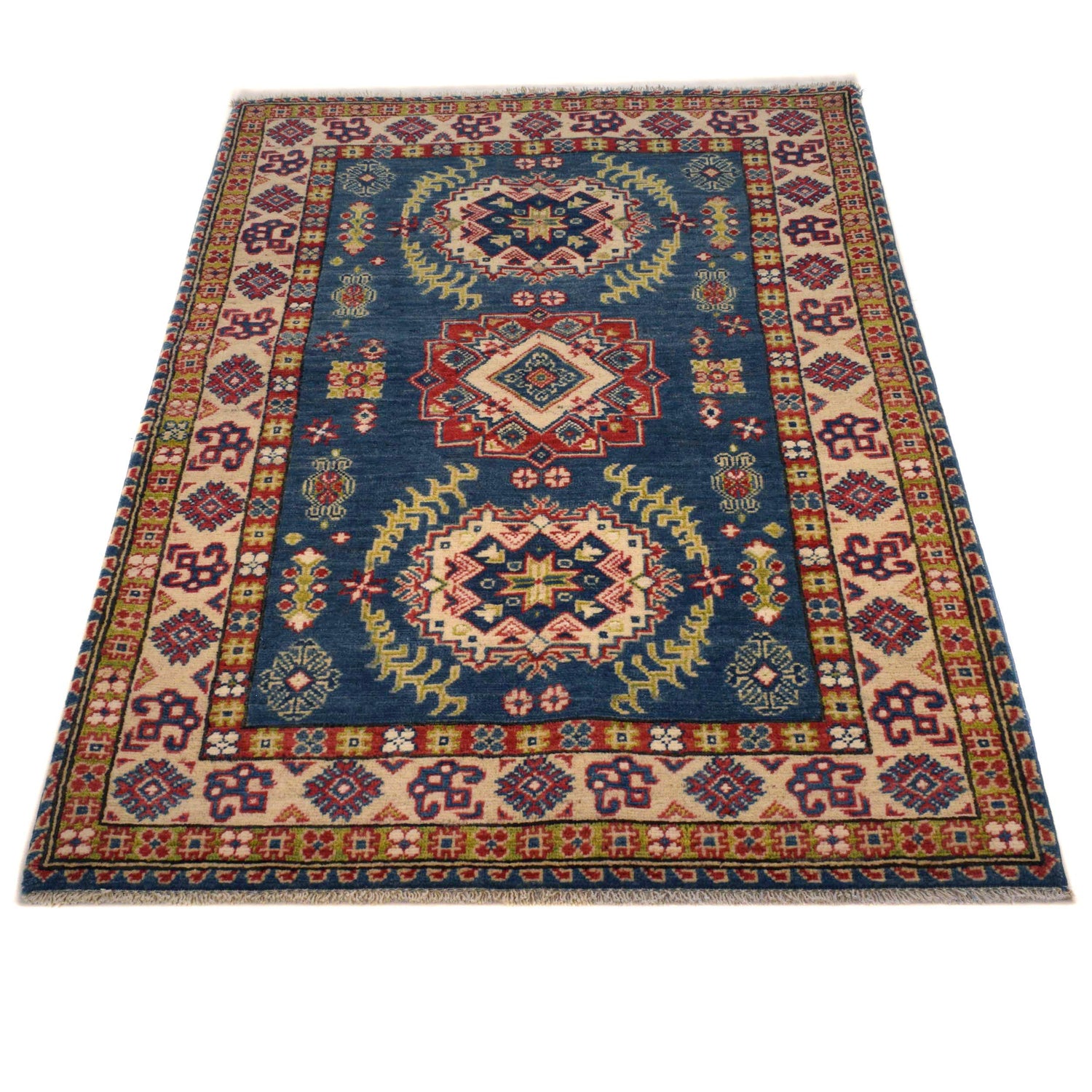 Blue Color Kazak Rug 3' 3" x 5' 1" (ft)- No. B34662