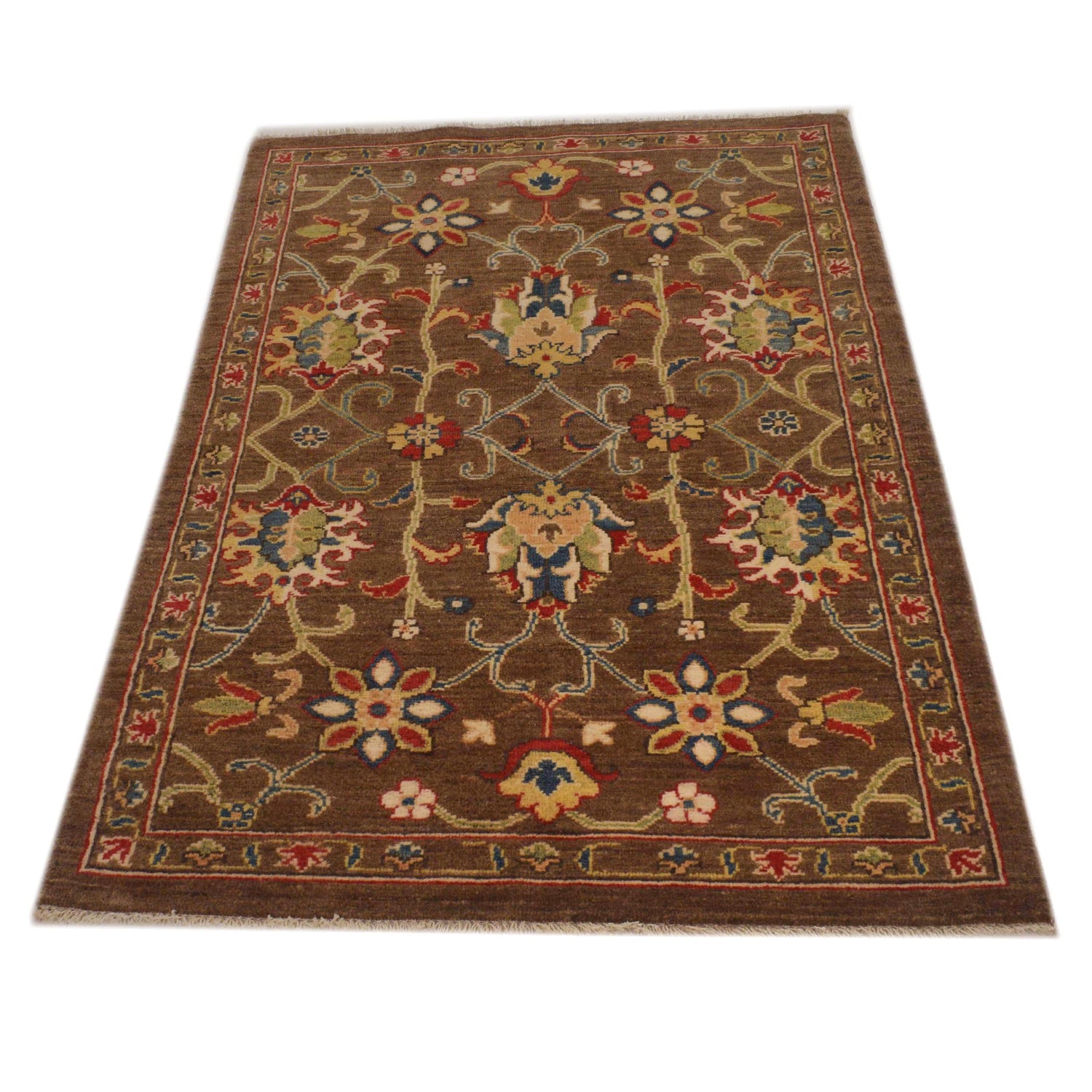 Brown Color Sultani Carpet 3' 2" x 4' 11" (ft) - No. B34663