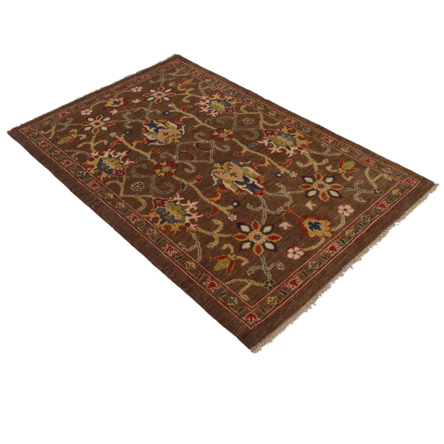 Brown Color Sultani Carpet 3' 2" x 4' 11" (ft) - No. B34663