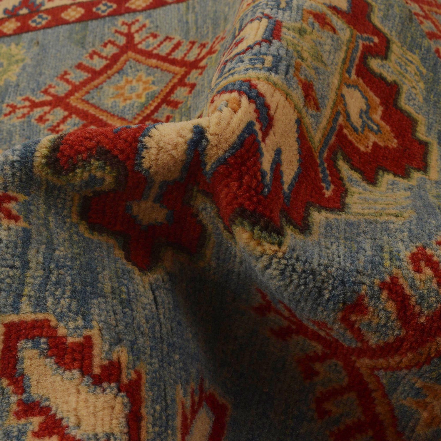 Hand Knotted Kazak Rug 3' 4" x 4' 10" (ft)- No. B34665