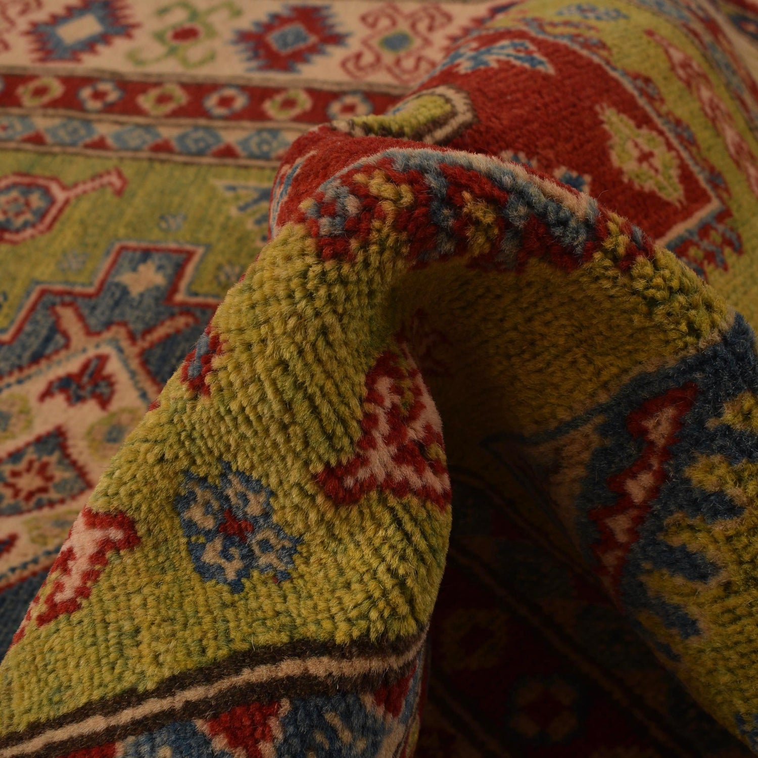 Hand Knotted Kazak Rug 3' 5" x 4' 8" (ft)- No. B34667