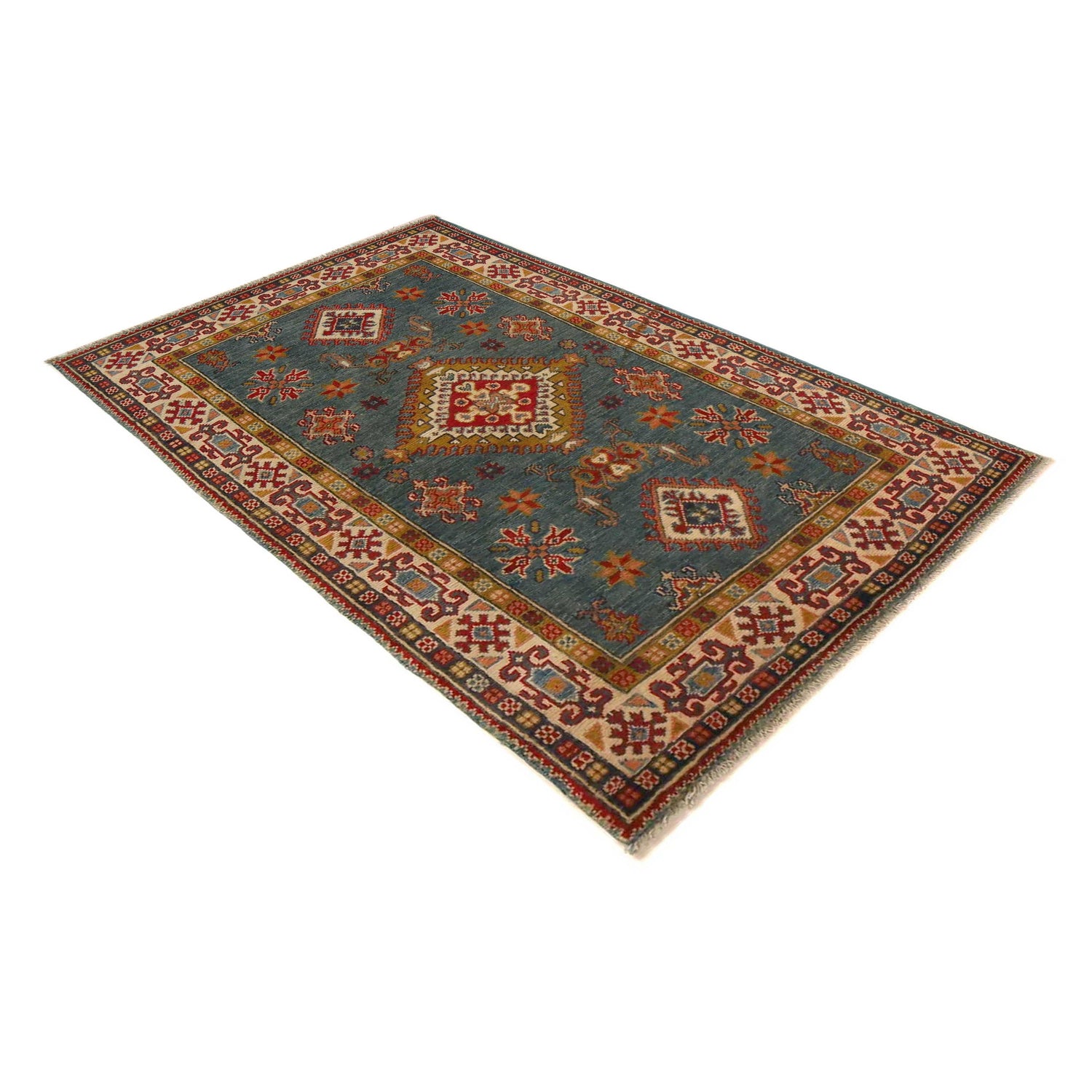 Hand Knotted Kazak Rug 3' 3" x 5' 5" (ft)- No. B34670
