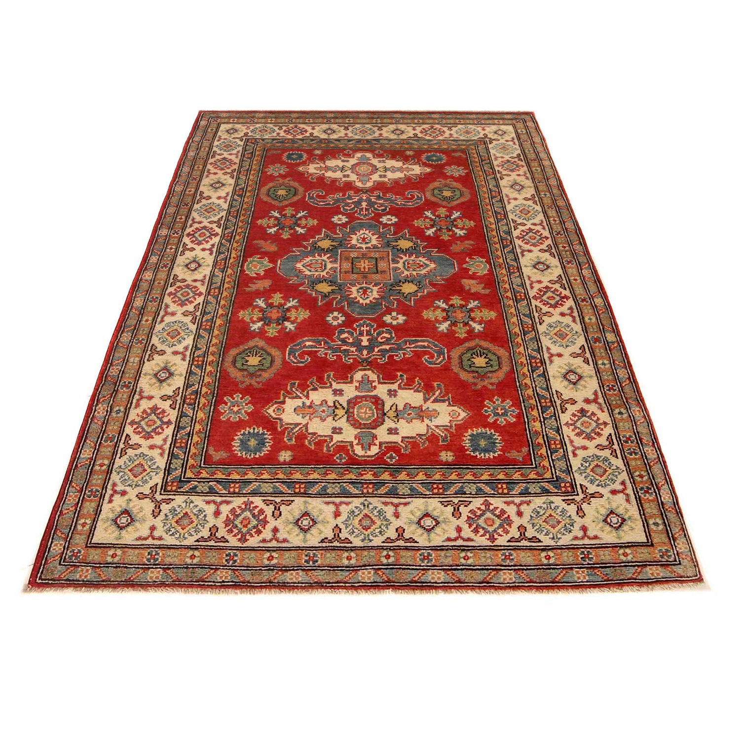 Hand Knotted Kazak Rug 3' 11" x 5' 10" (ft) - No. B34673