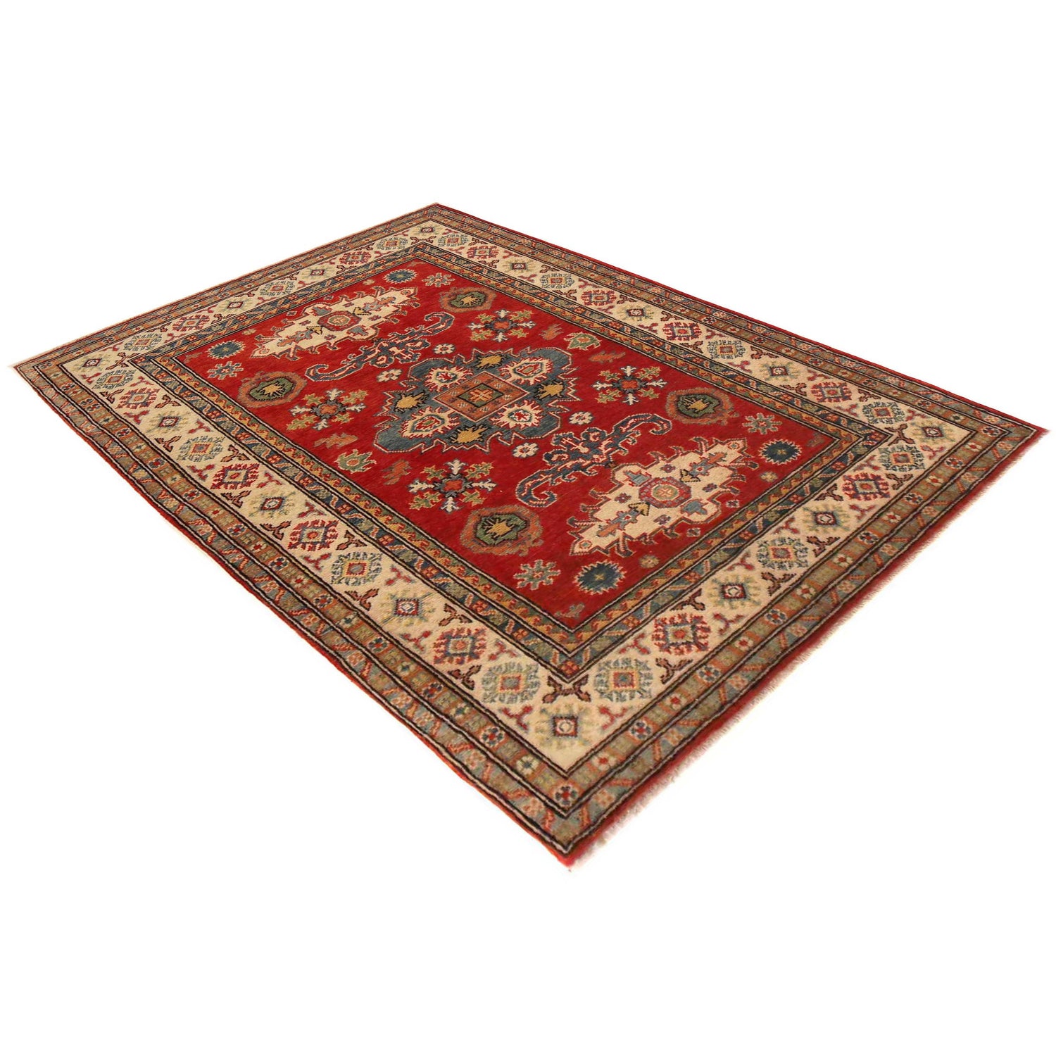 Hand Knotted Kazak Rug 3' 11" x 5' 10" (ft) - No. B34673