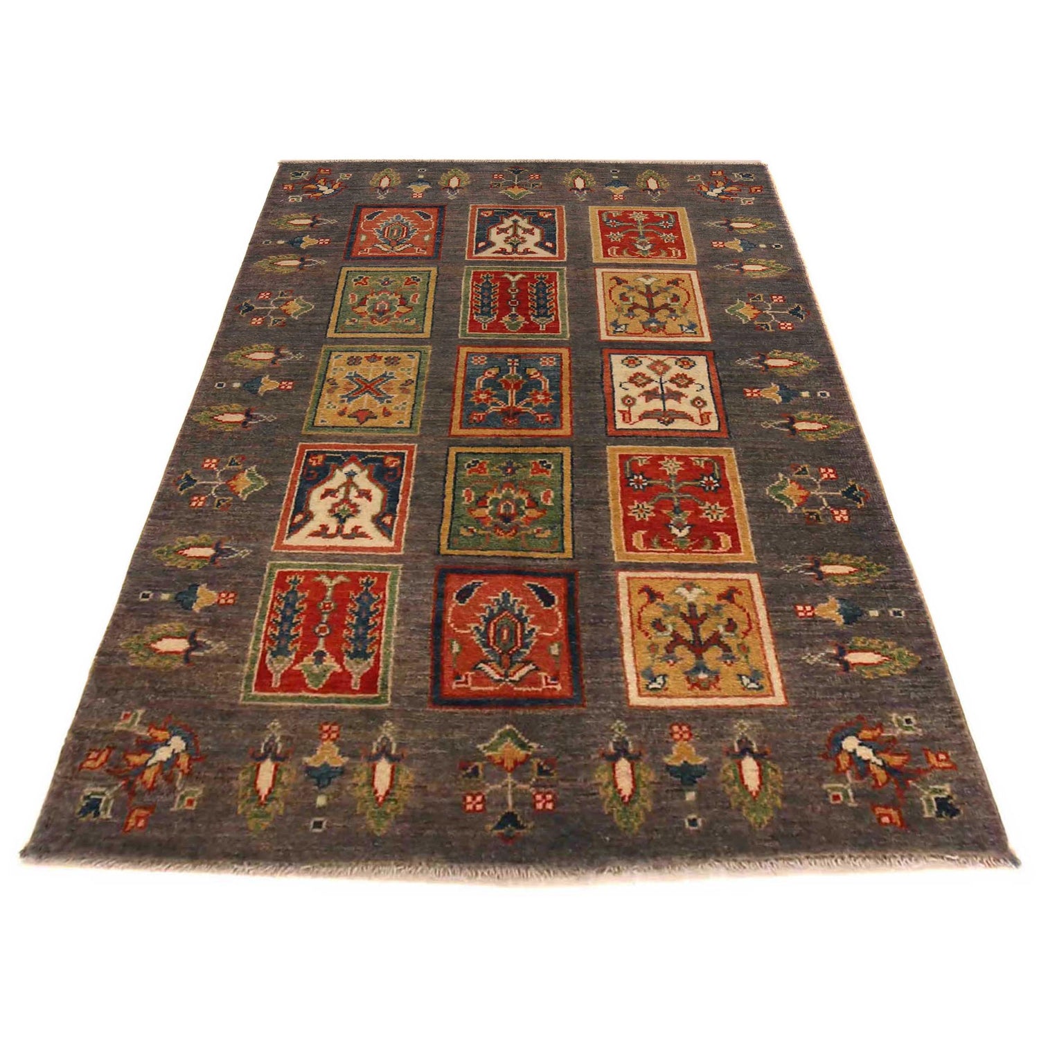 Hand Knotted Bakhtiar Carpet 3' 3" x 4' 11" (ft) - No. B34674