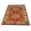 Red Color Kazak Rug 3' 5" x 4' 9" (ft)- No. B34677