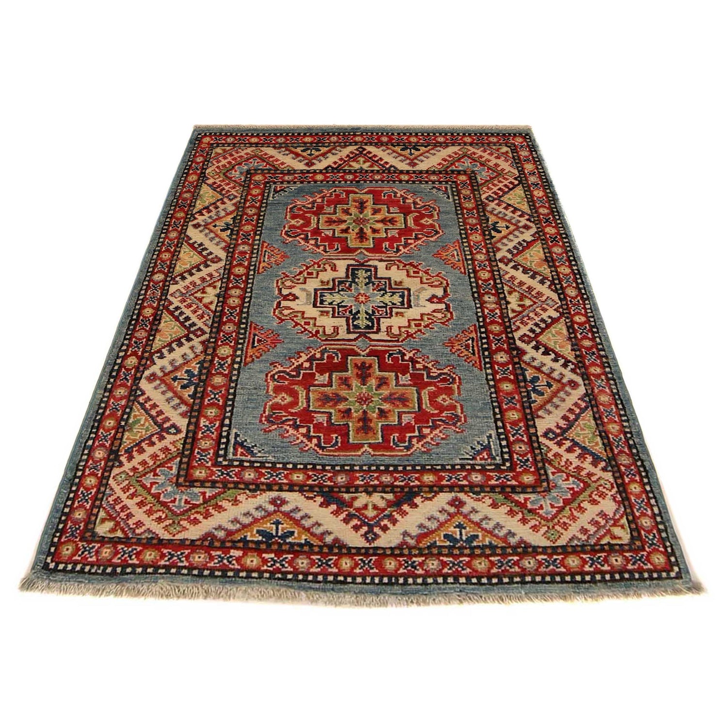 Hand Knotted Kazak Rug 2' 10 x 3' 11 (ft) - No. B34682