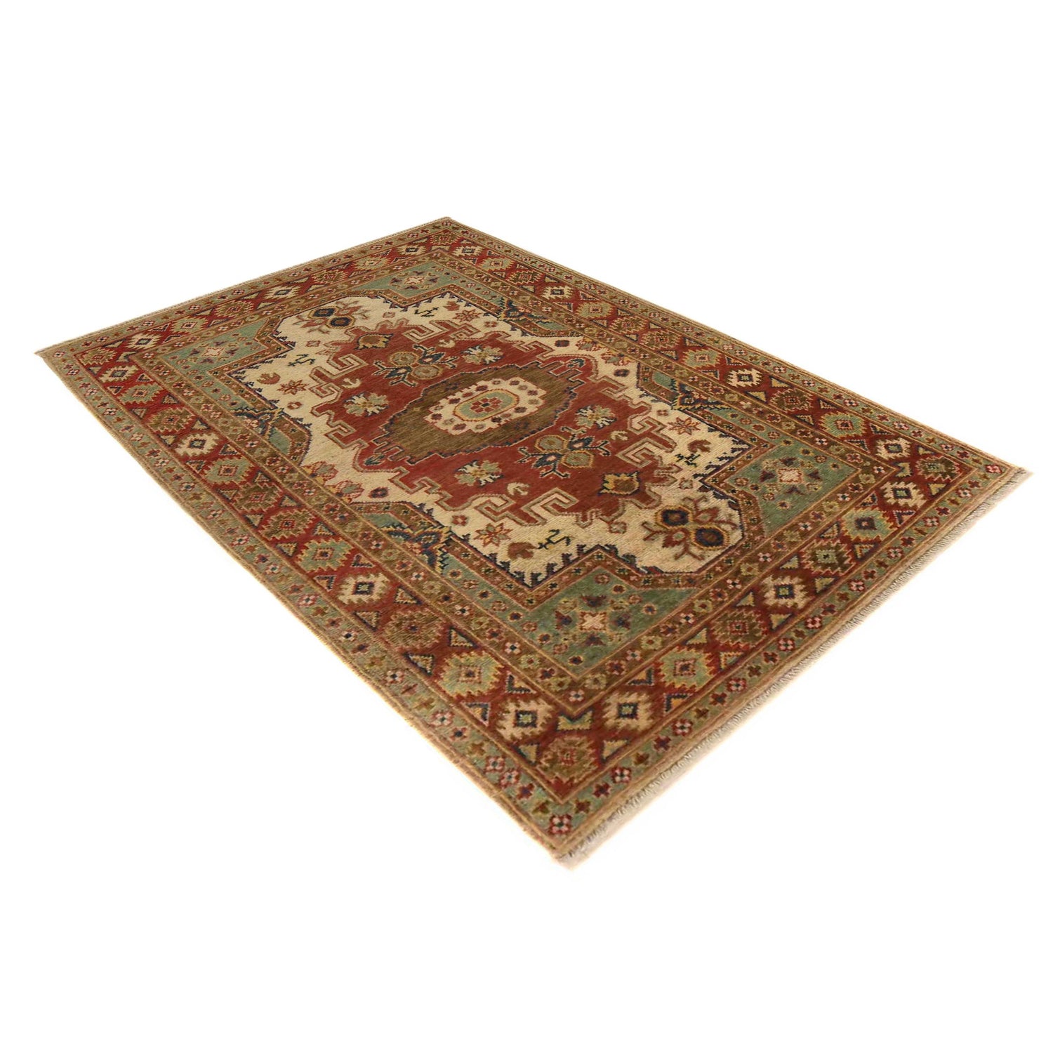 Hand Knotted Persian Design Heriz Rug 3' 5" x 5' 0" (ft) - No. B34683