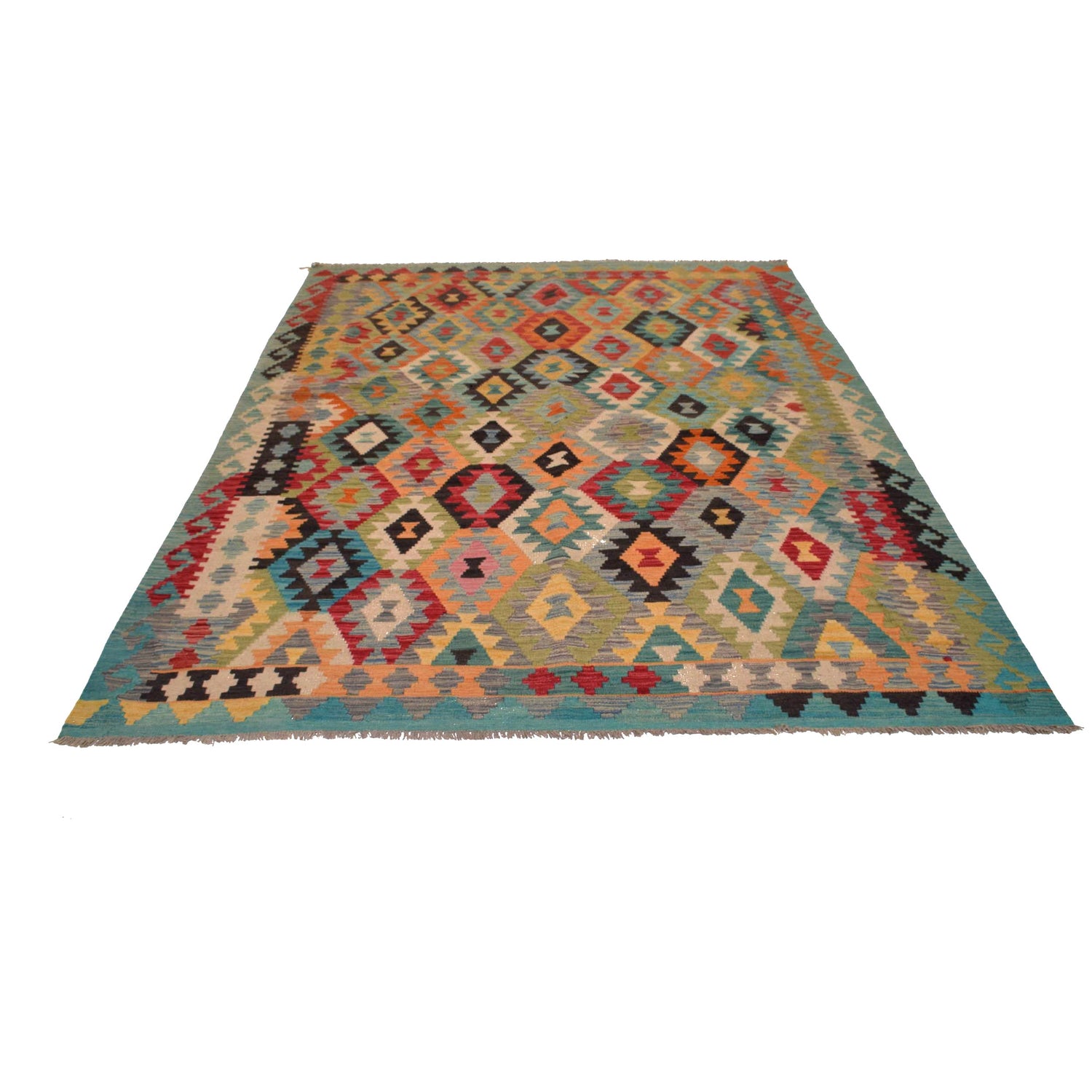 Handmade Vegetable Kilim 6' 0" x 8' 0" (ft) - No. B34691