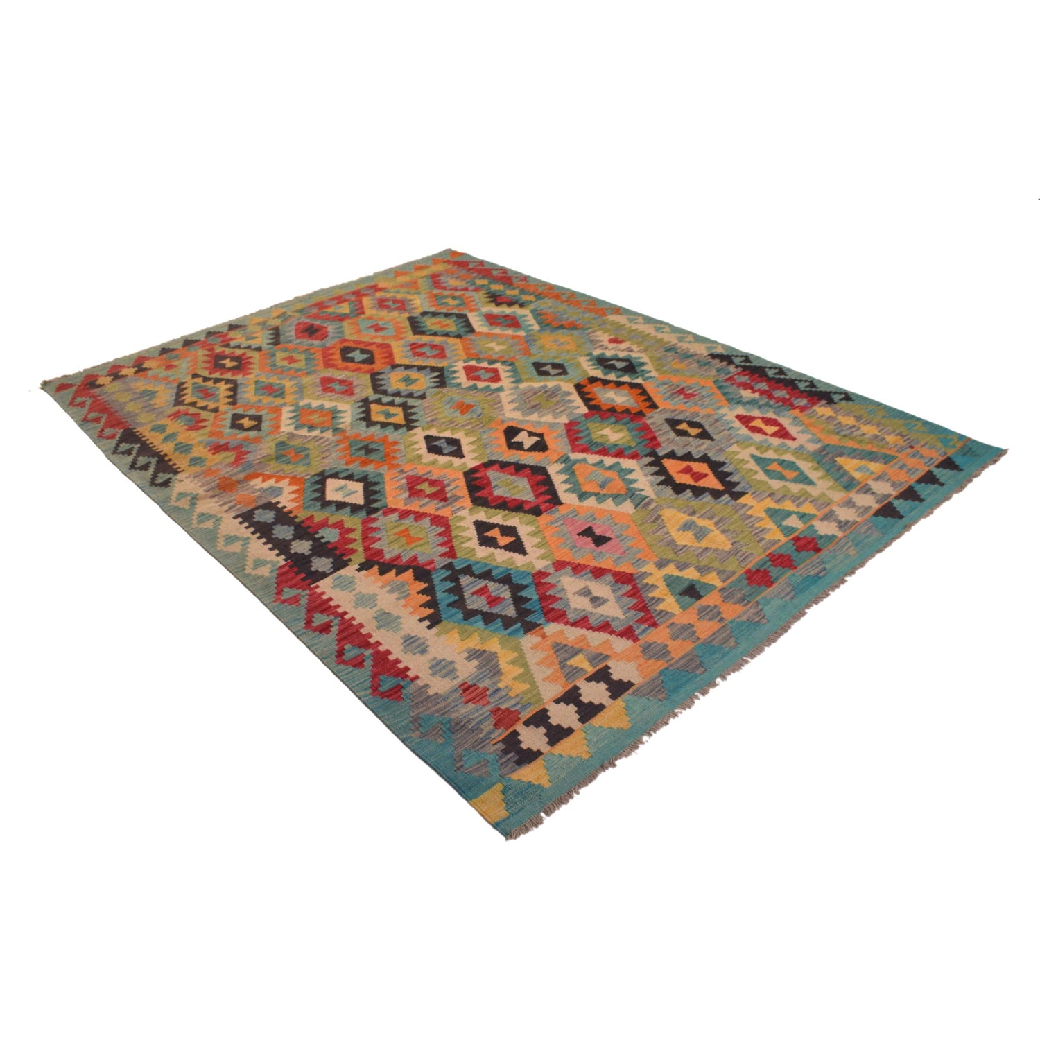 Handmade Vegetable Kilim 6' 0" x 8' 0" (ft) - No. B34691