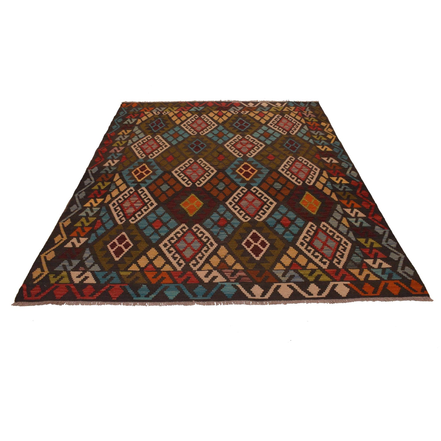 Handmade Vegetable Kelim 5' 11" x 7' 9" (ft) - No. B34692