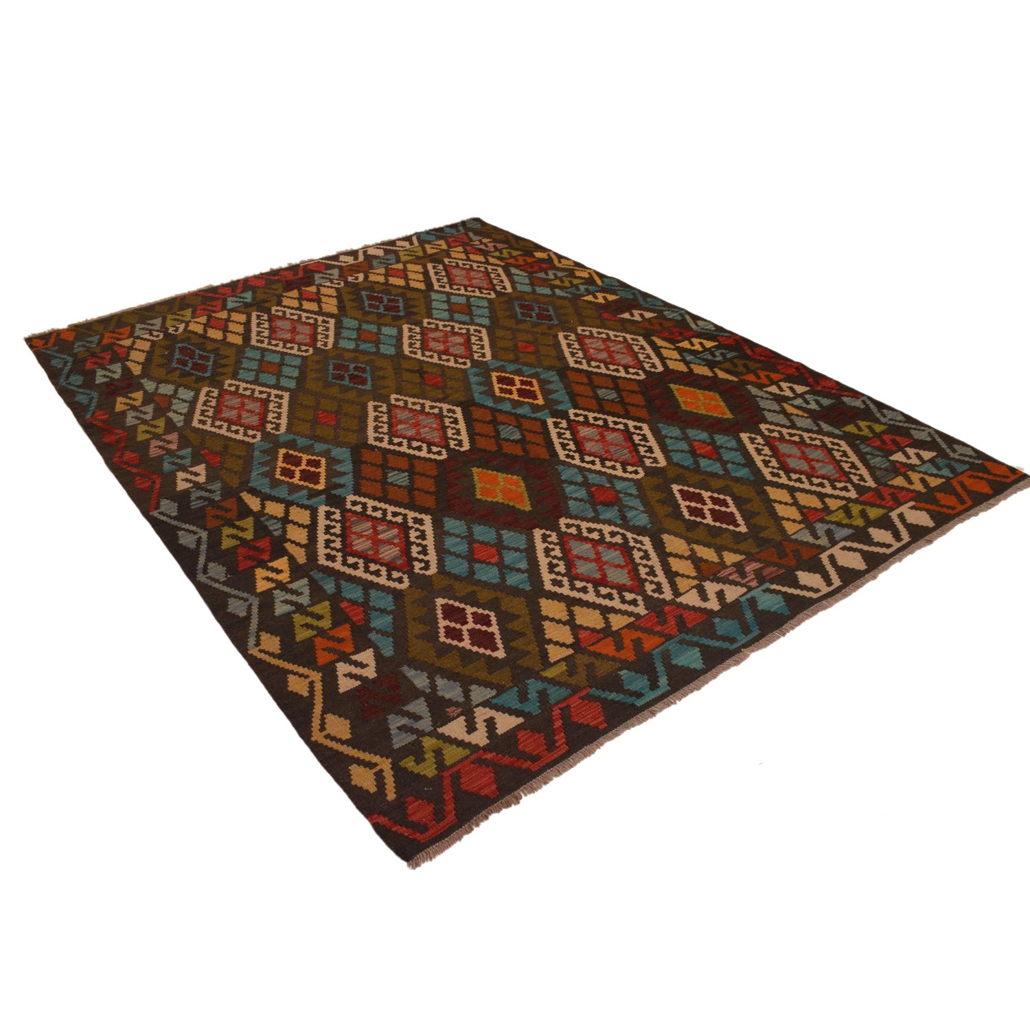 Handmade Vegetable Kelim 5' 11" x 7' 9" (ft) - No. B34692