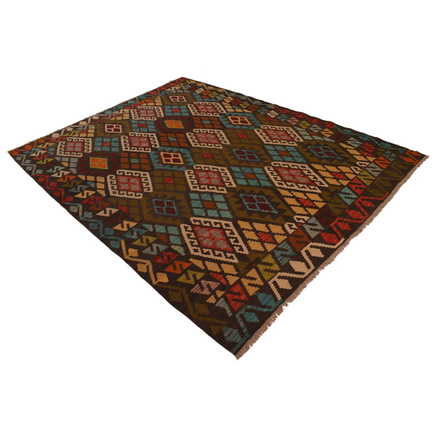 Handmade Vegetable Kelim 5' 11" x 7' 9" (ft) - No. B34692