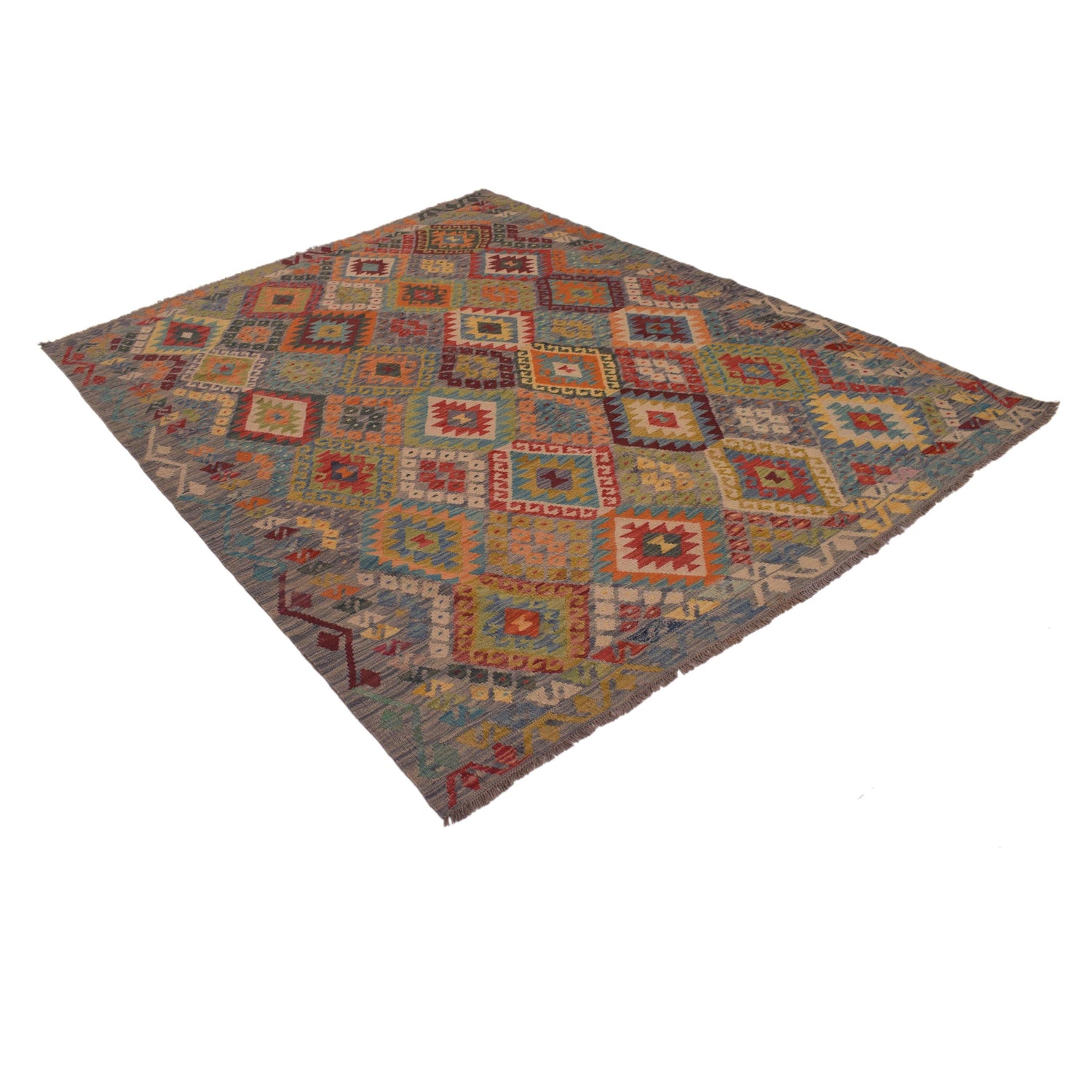 Handmade Vegetable Kilim 5' 11" x 7' 9" (ft) - No. B34693