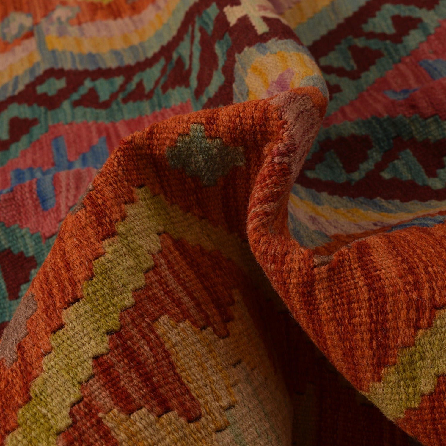 Handmade Vegetable Kilim 4' 2" x 5' 9" (ft) - No. B34700