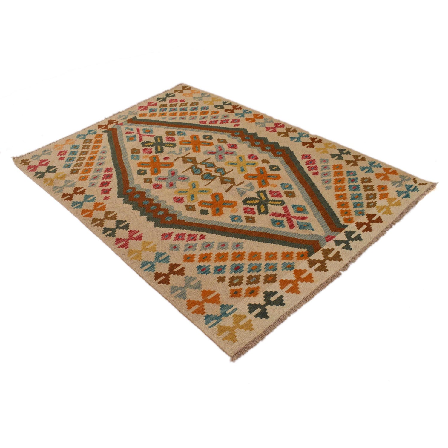 Handmade Vegetable Kelim 4' 2" x 6' 0" (ft) - No. B34701