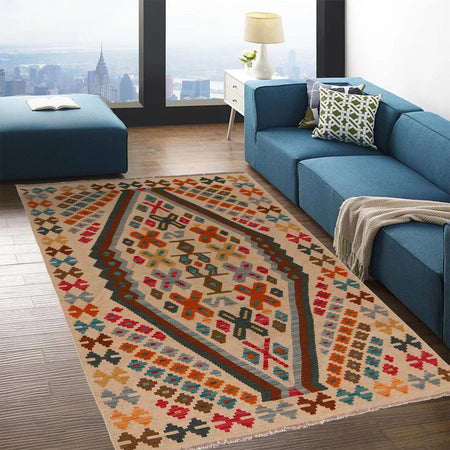 Handmade Vegetable Kelim 4' 2" x 6' 0" (ft) - No. B34701