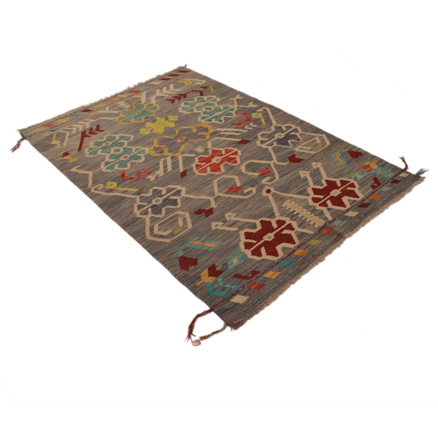 Handmade Vegetable Kelim 4' 3" x 5' 9" (ft) - No. B34705