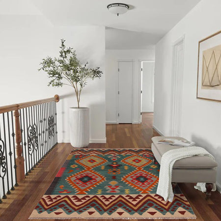 Handmade Vegetable Kilim 4' 2" x 5' 8" (ft) - No. B34710