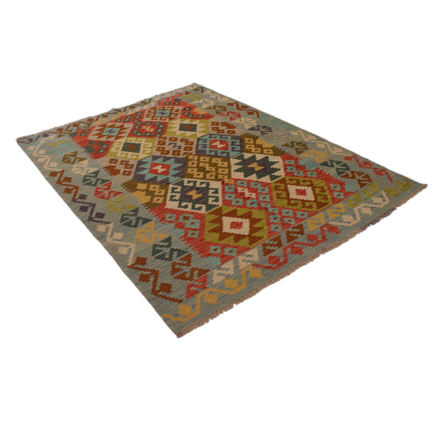 Handmade Vegetable Kilim 5' 1" x 6' 8" (ft) - No. B34717