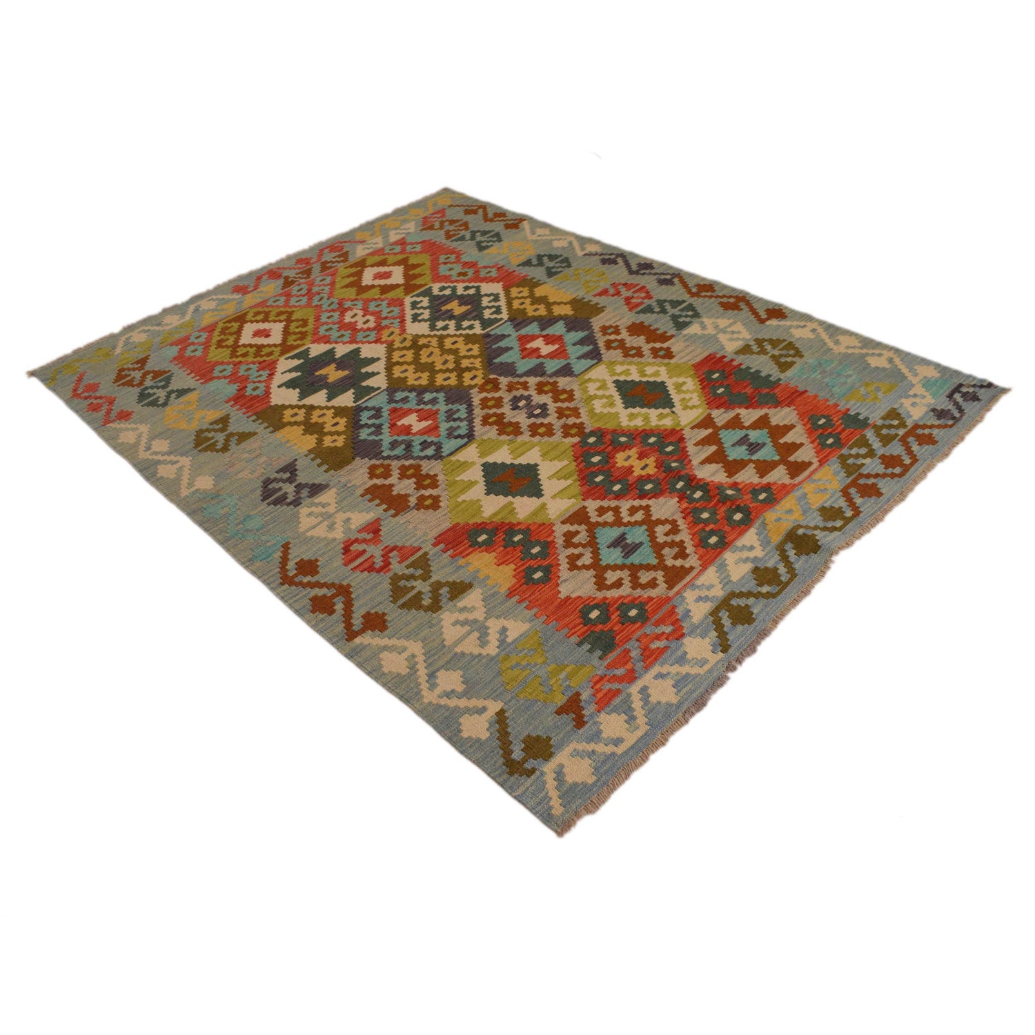 Handmade Vegetable Kilim 5' 1" x 6' 8" (ft) - No. B34717