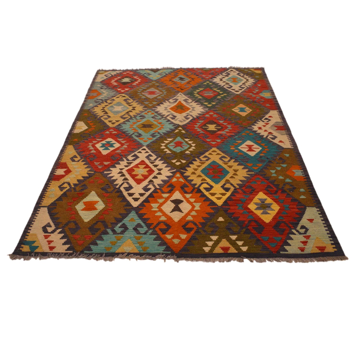 Handmade Vegetable Kilim 4' 11" x 6' 10" (ft) - No. B34719