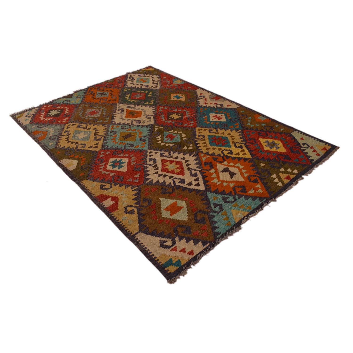Handmade Vegetable Kilim 4' 11" x 6' 10" (ft) - No. B34719