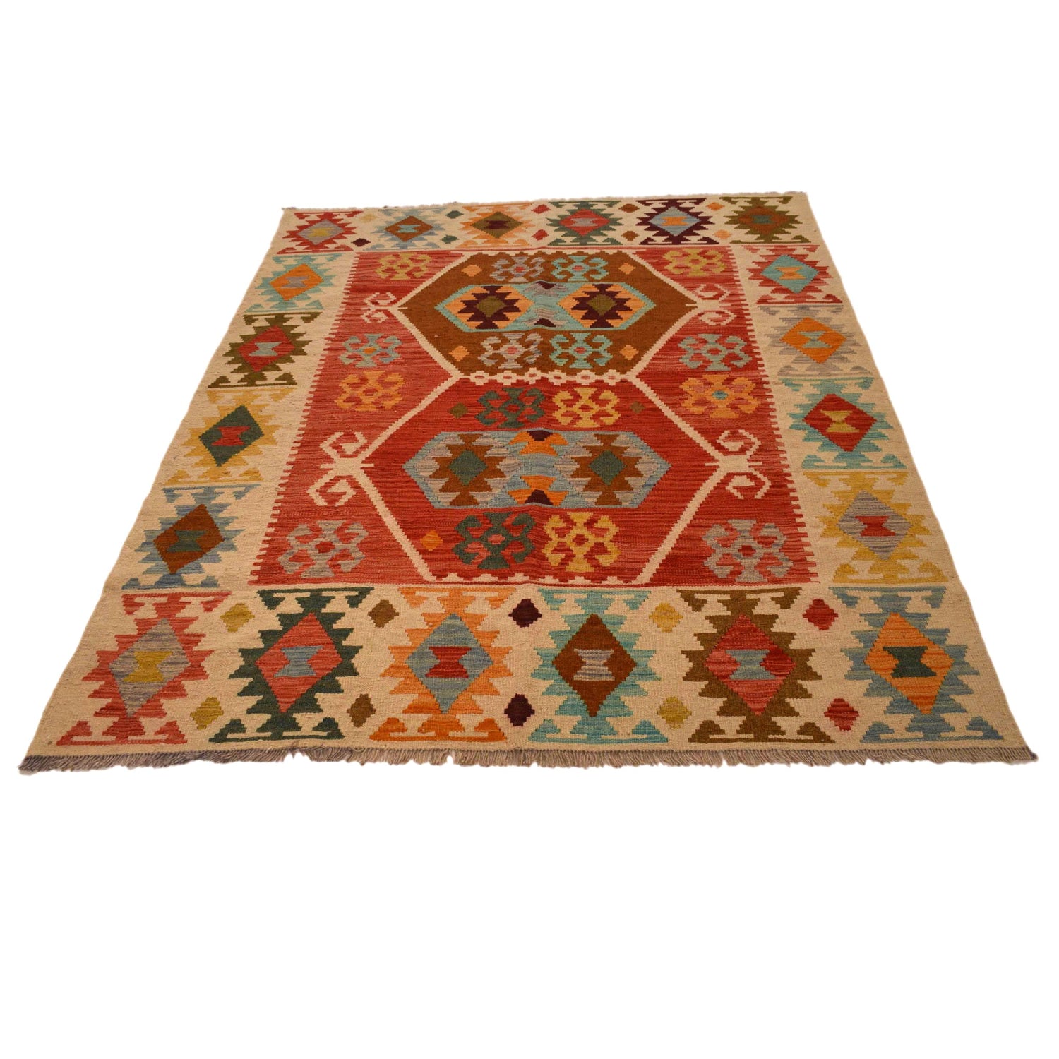 Handmade Vegetable Kilim 4' 11" x 6' 5" (ft) - No. B34722