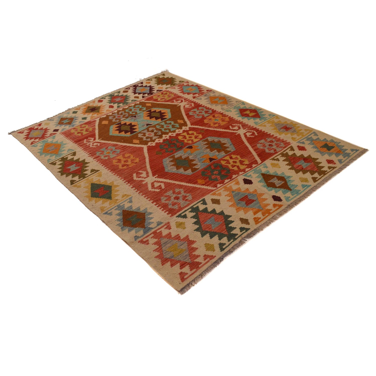 Handmade Vegetable Kilim 4' 11" x 6' 5" (ft) - No. B34722