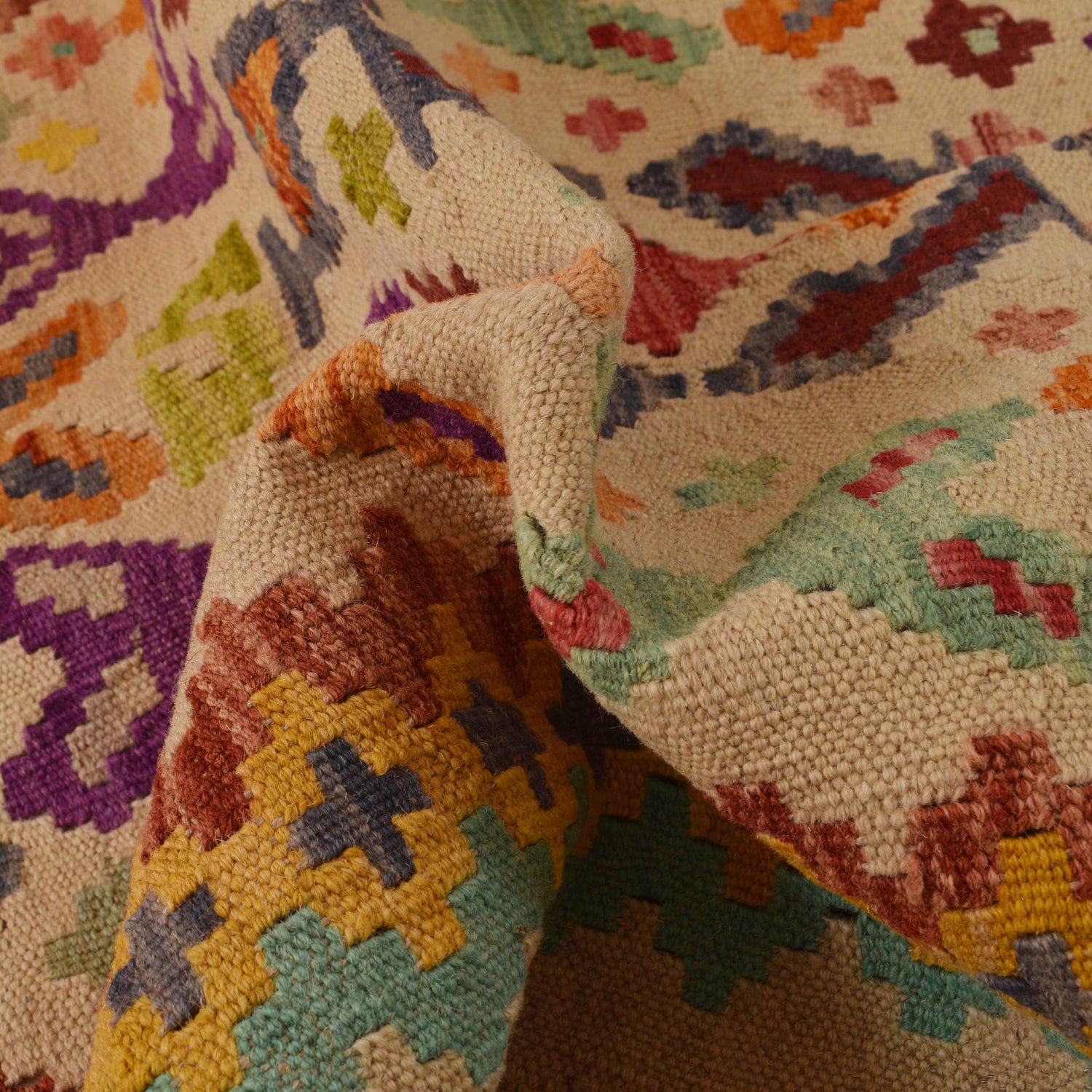 Handmade Vegetable Kelim 3' 5"  x 5' 6" (ft) - No. B34741