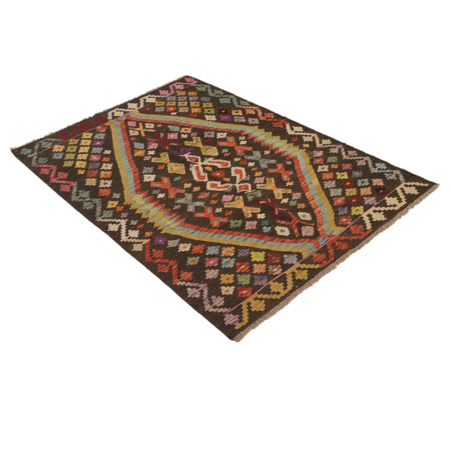 Handmade Vegetable Kilim 3' 7"  x 4' 11" (ft) - No. B34742