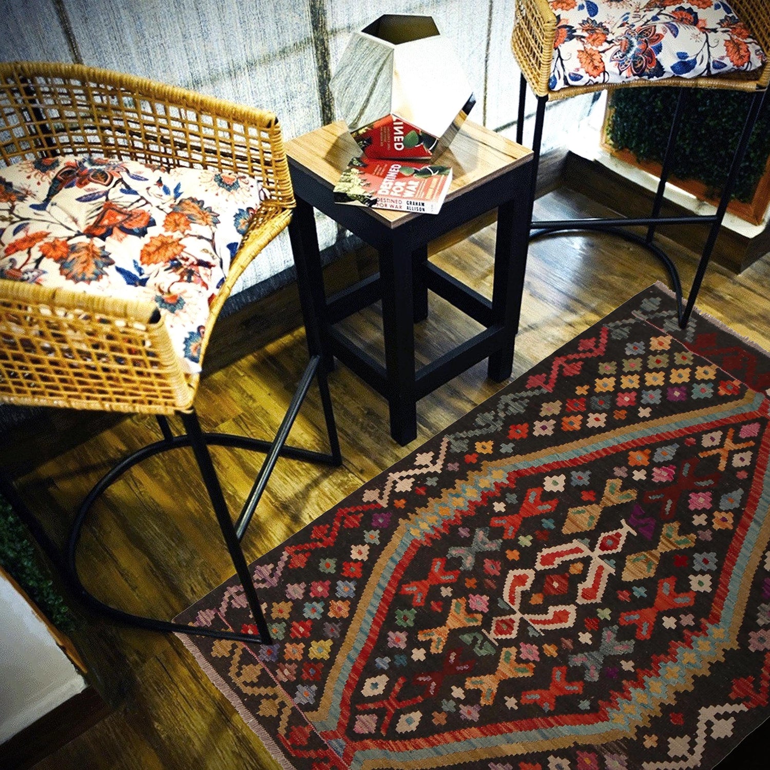 Handmade Vegetable Kilim 3' 7"  x 4' 11" (ft) - No. B34742