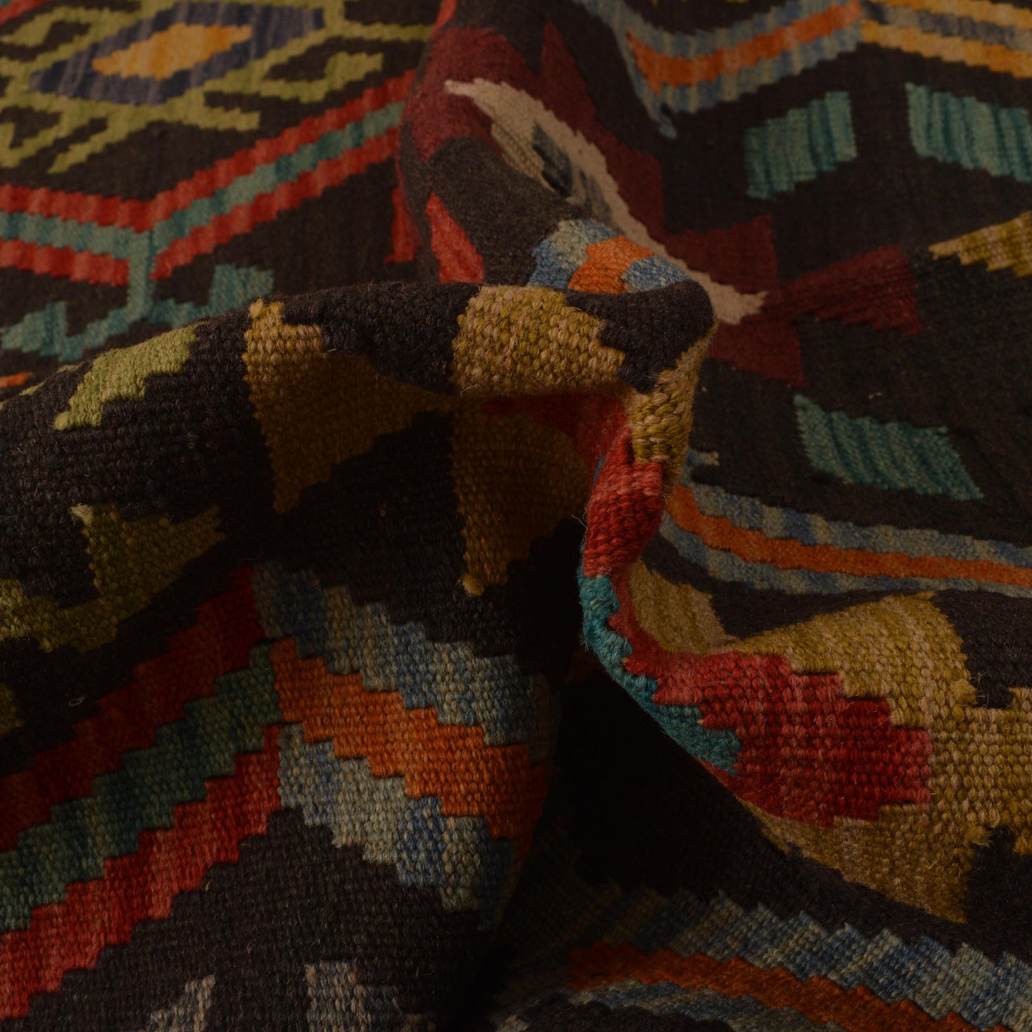 Handmade Vegetable Kelim 4' 6" x 5' 10" (ft) - No. B34746