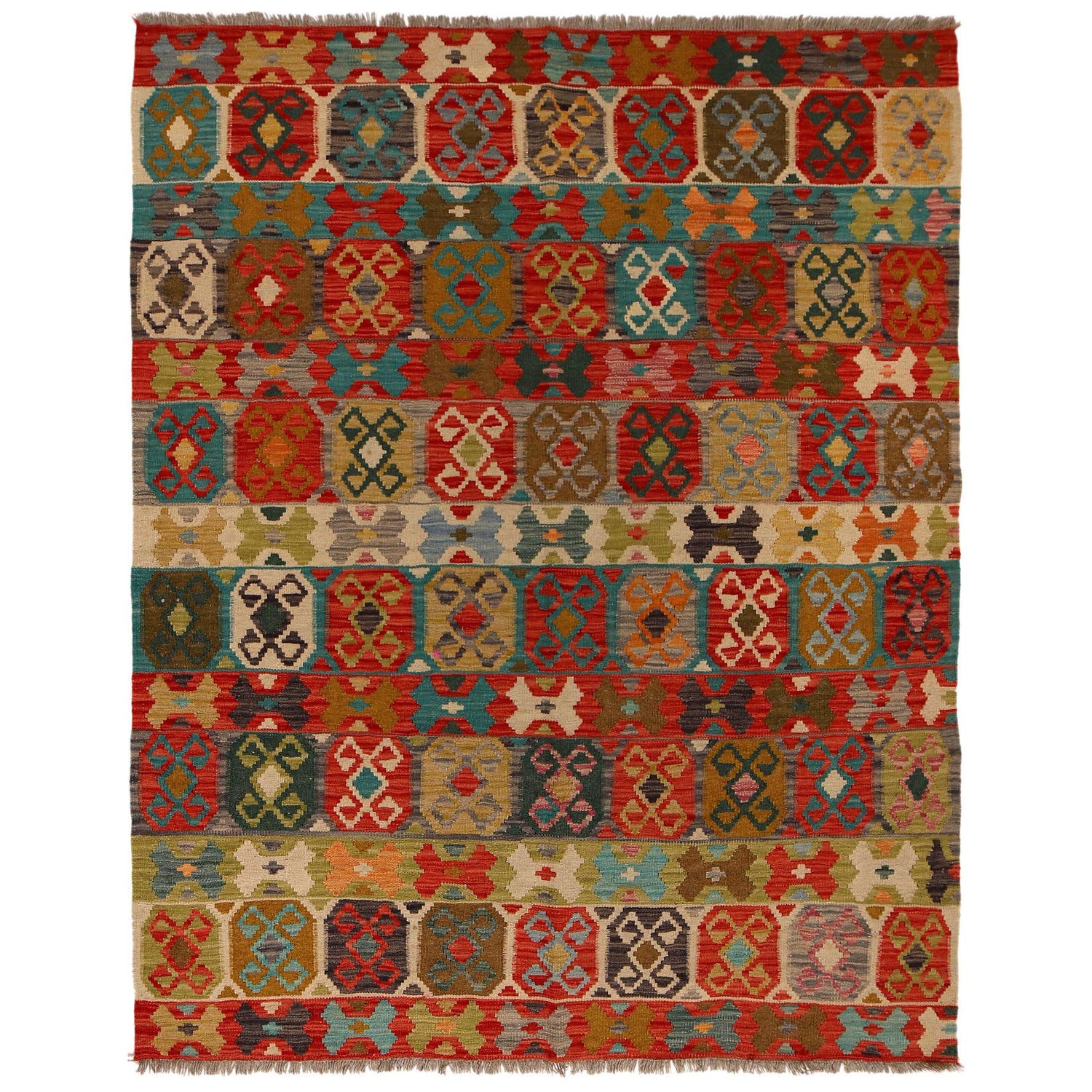 Handmade Vegetable Kilim 5' 1" x 6' 5" (ft) - No. B34747