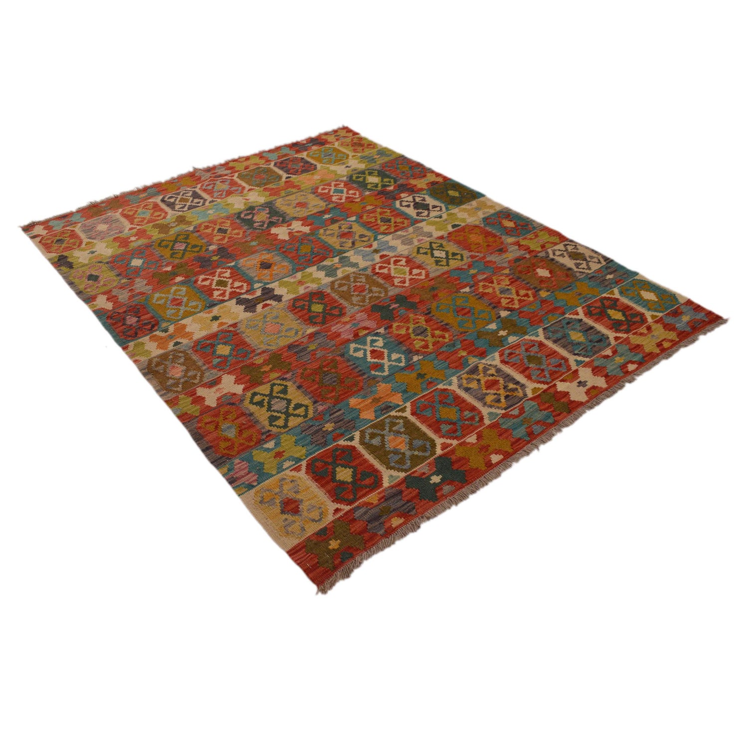 Handmade Vegetable Kilim 5' 1" x 6' 5" (ft) - No. B34747