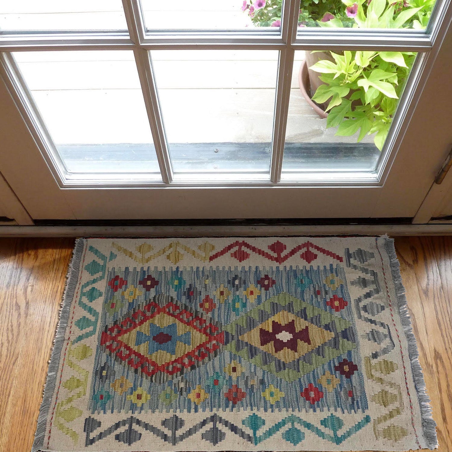 Handmade Vegetable Kelim 2' 1" x 2' 10" (ft) - No. B35129