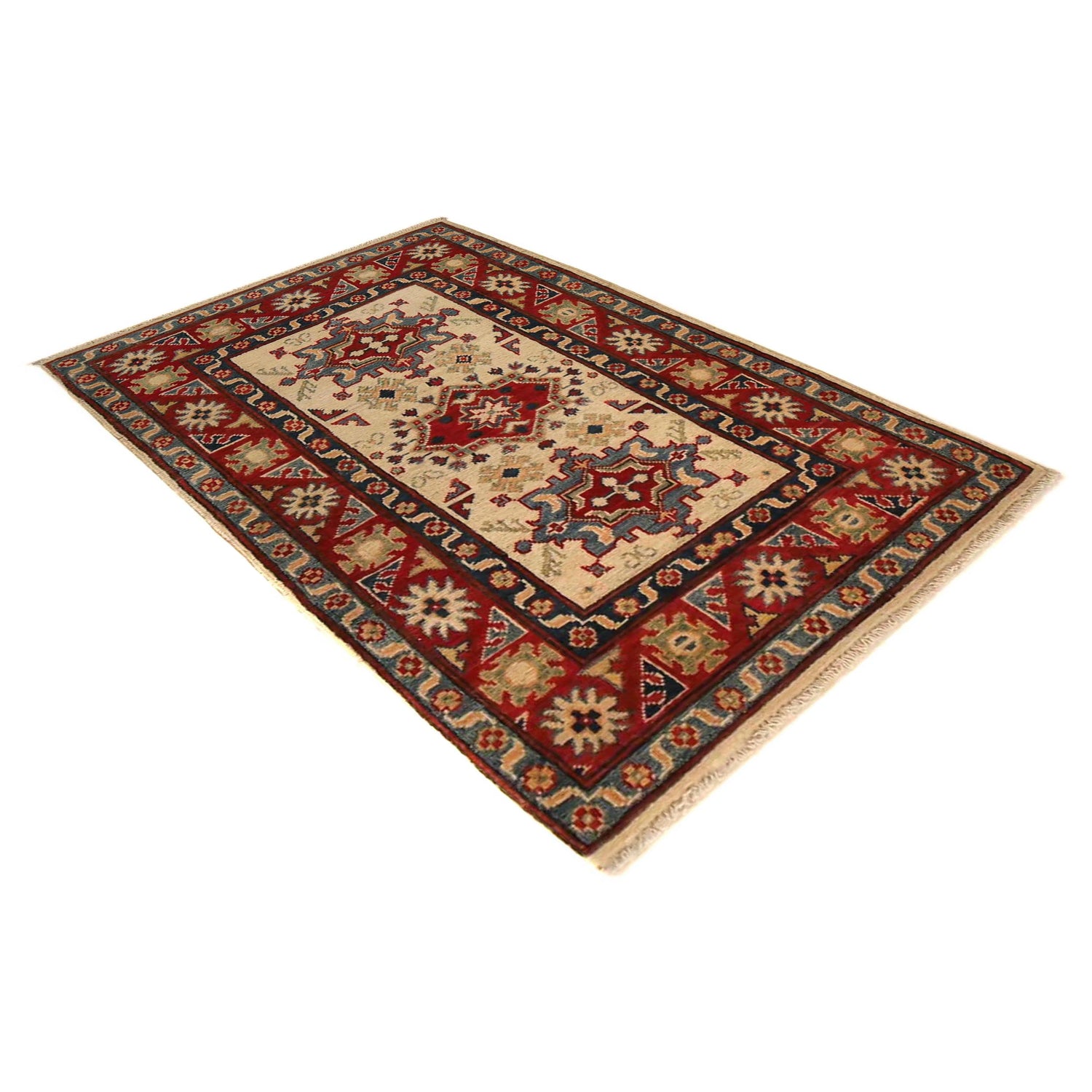 Ivory Color Kazak Rug 2' 7 x 4' 0 (ft) - No. B35134