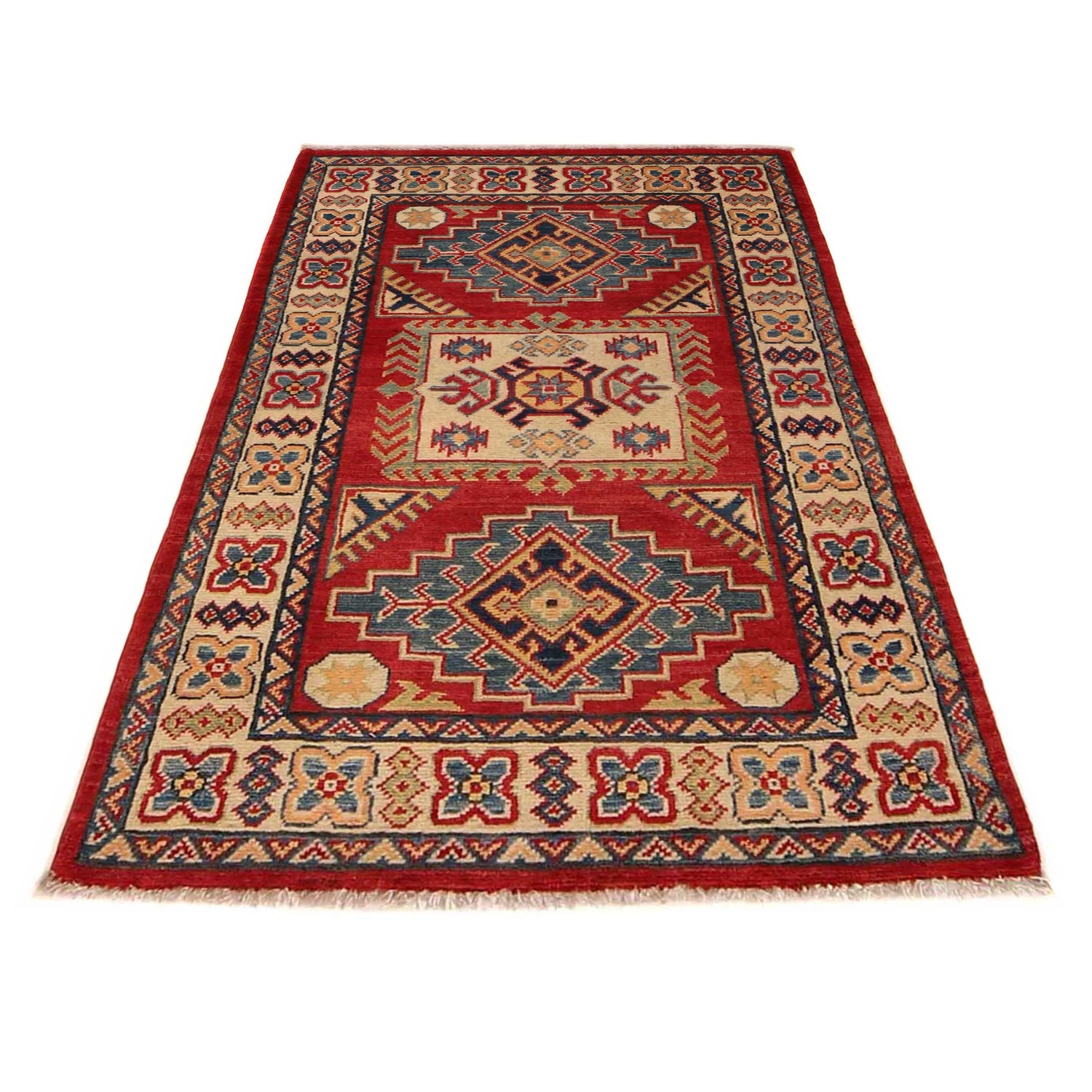 Hand Knotted Kazak Rug 2' 8 x 4' 2 (ft) - No. B35135