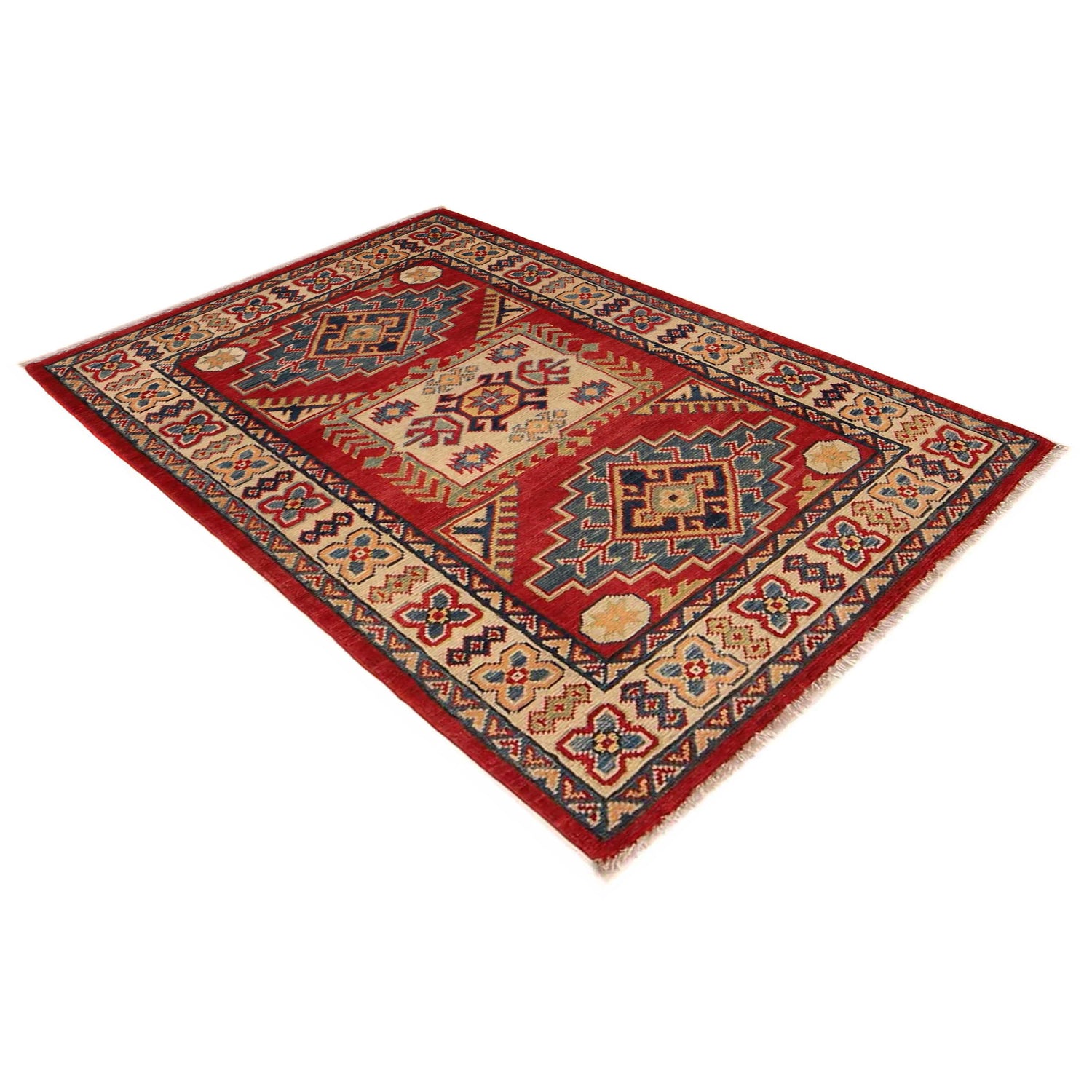 Hand Knotted Kazak Rug 2' 8 x 4' 2 (ft) - No. B35135