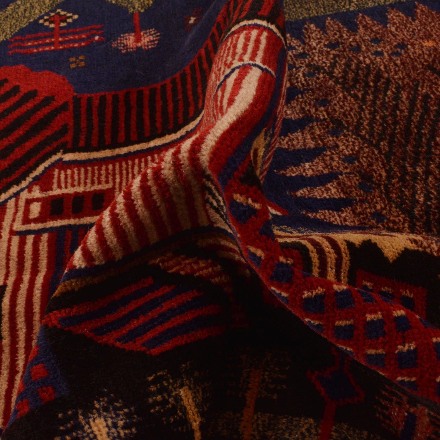 Handmade Village Design Rug 2' 11" x 4' 10" (ft)- No. B35169