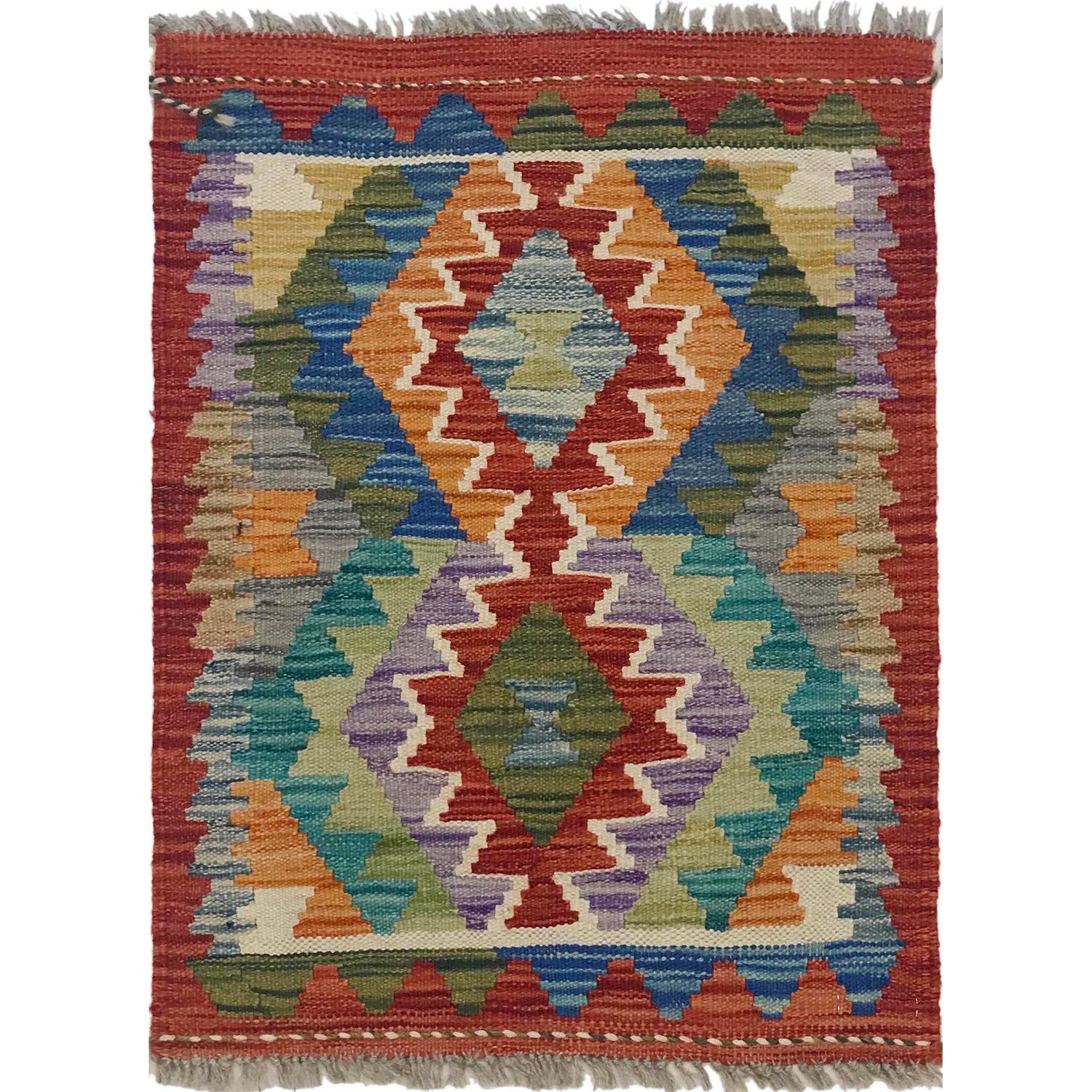 Handmade Vegetable Kilim 1' 8" x 2' 4" (ft) - No. B35596