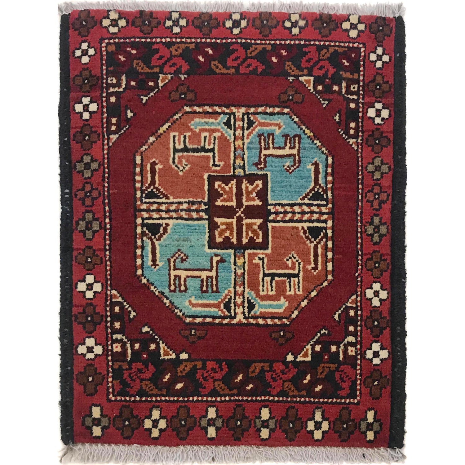 Handmade Floor Mat 1' 5" x 1' 11" (ft) - No. B35670