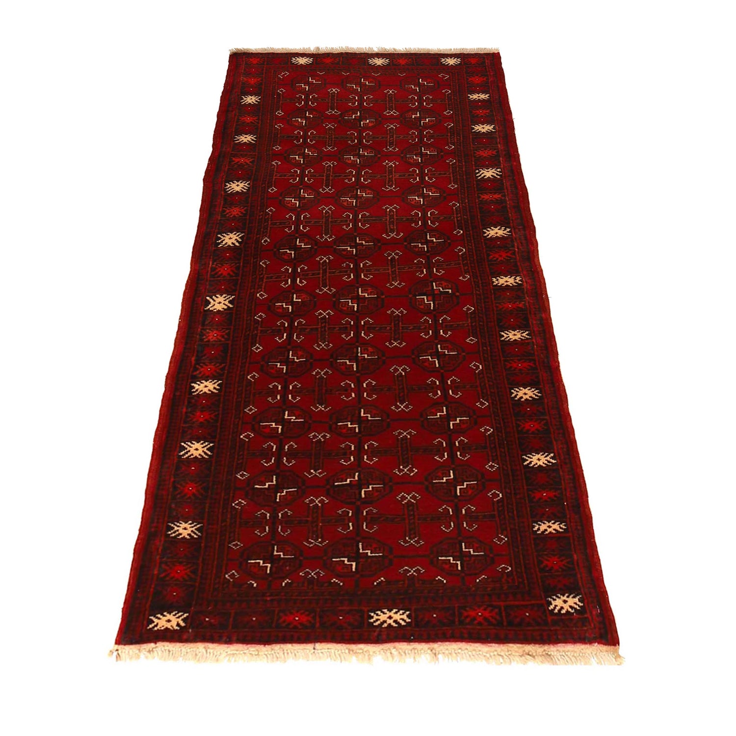 Hand Knotted Bokhara Wool Runner Rug 2' 4 x 5' 8 (ft) - No. B35797
