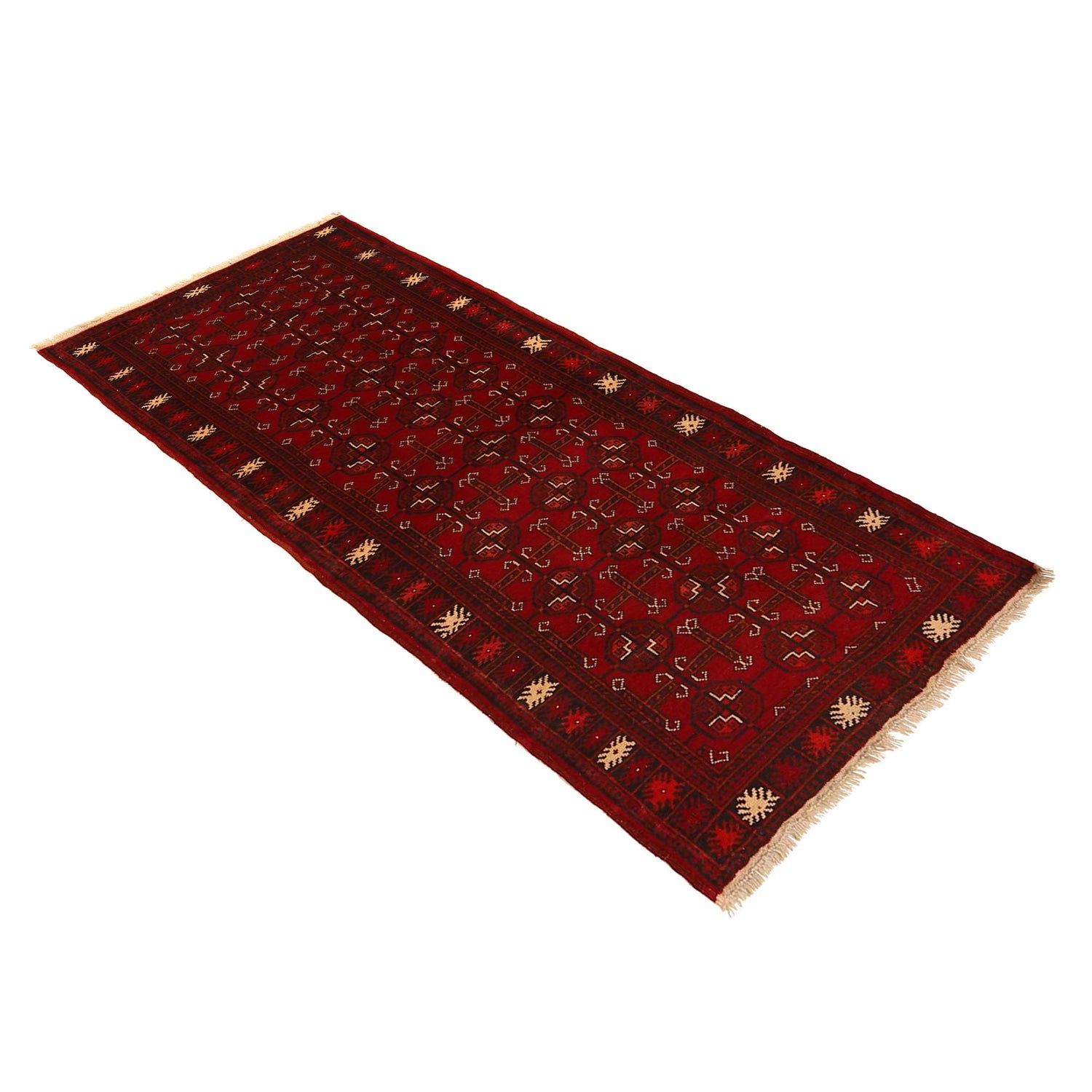 Hand Knotted Bokhara Wool Runner Rug 2' 4 x 5' 8 (ft) - No. B35797