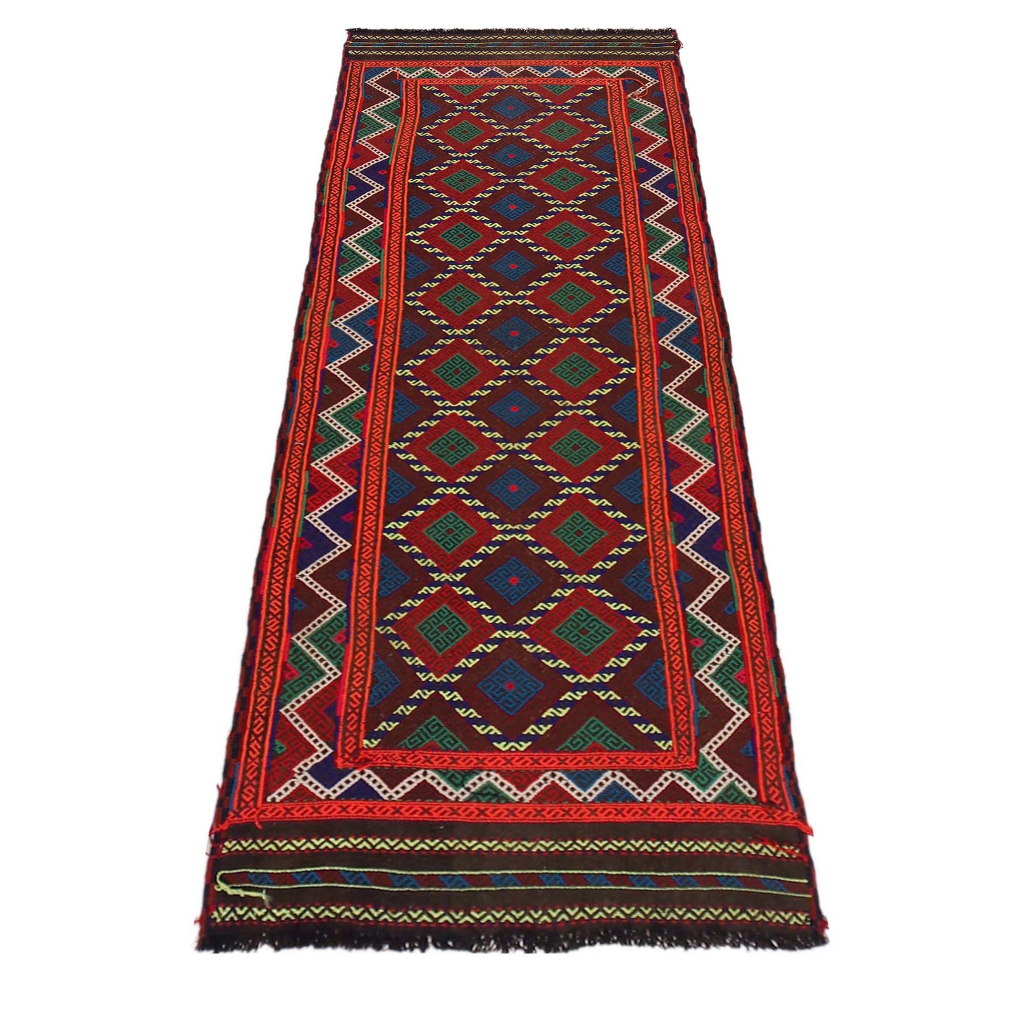 Multi Flat Weave Kilim Runner 2' 3" x 7' 3" (ft) - No. B35891